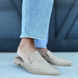 Flat Woven Slip On in Taupe - Infinity Raine