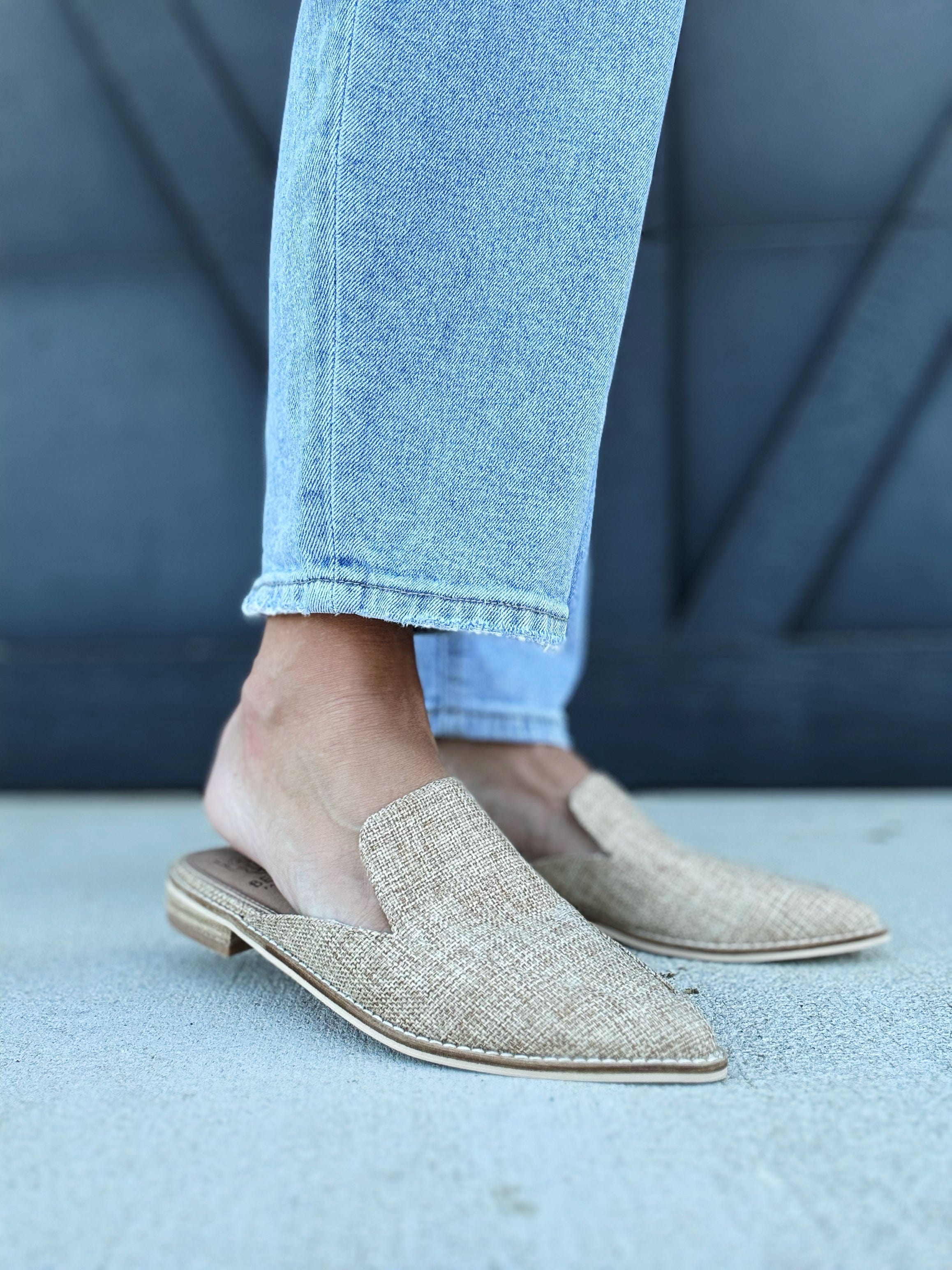 Flat Woven Slip On in Taupe - Infinity Raine