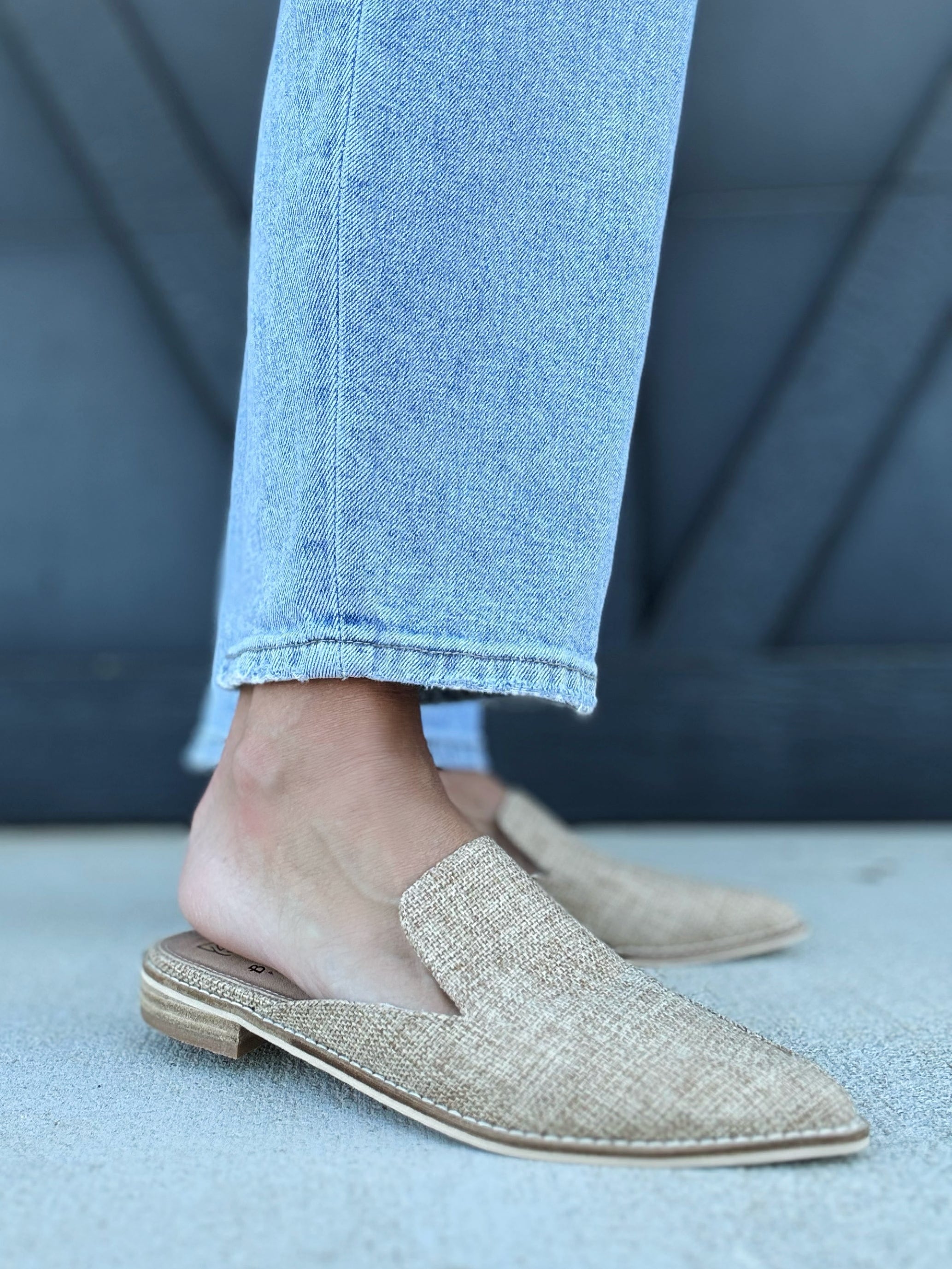 Flat Woven Slip On in Taupe - Infinity Raine