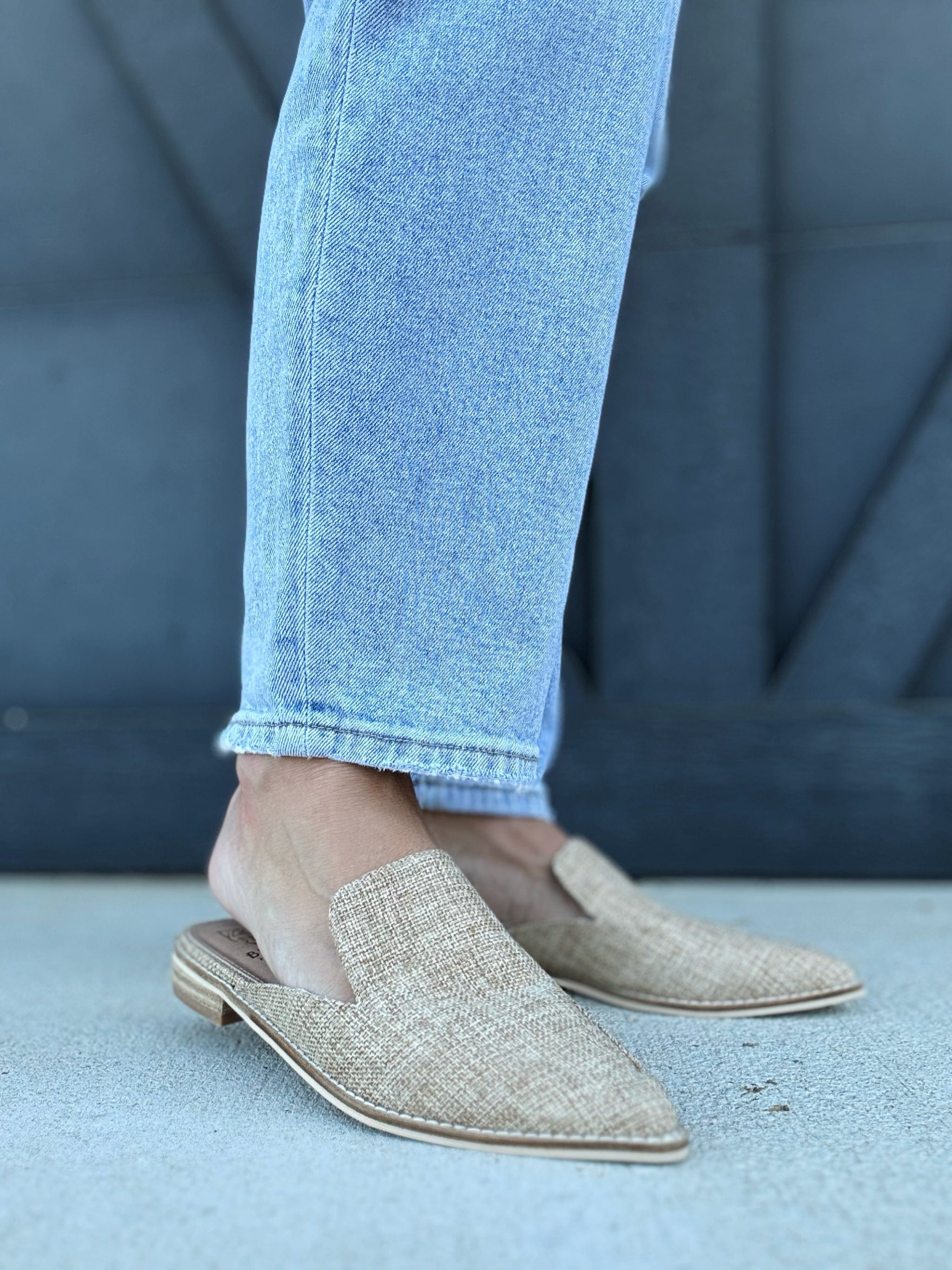 Flat Woven Slip On in Taupe - Infinity Raine