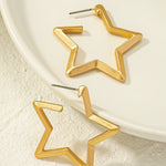 Star Hoop Earrings In Gold - Infinity Raine