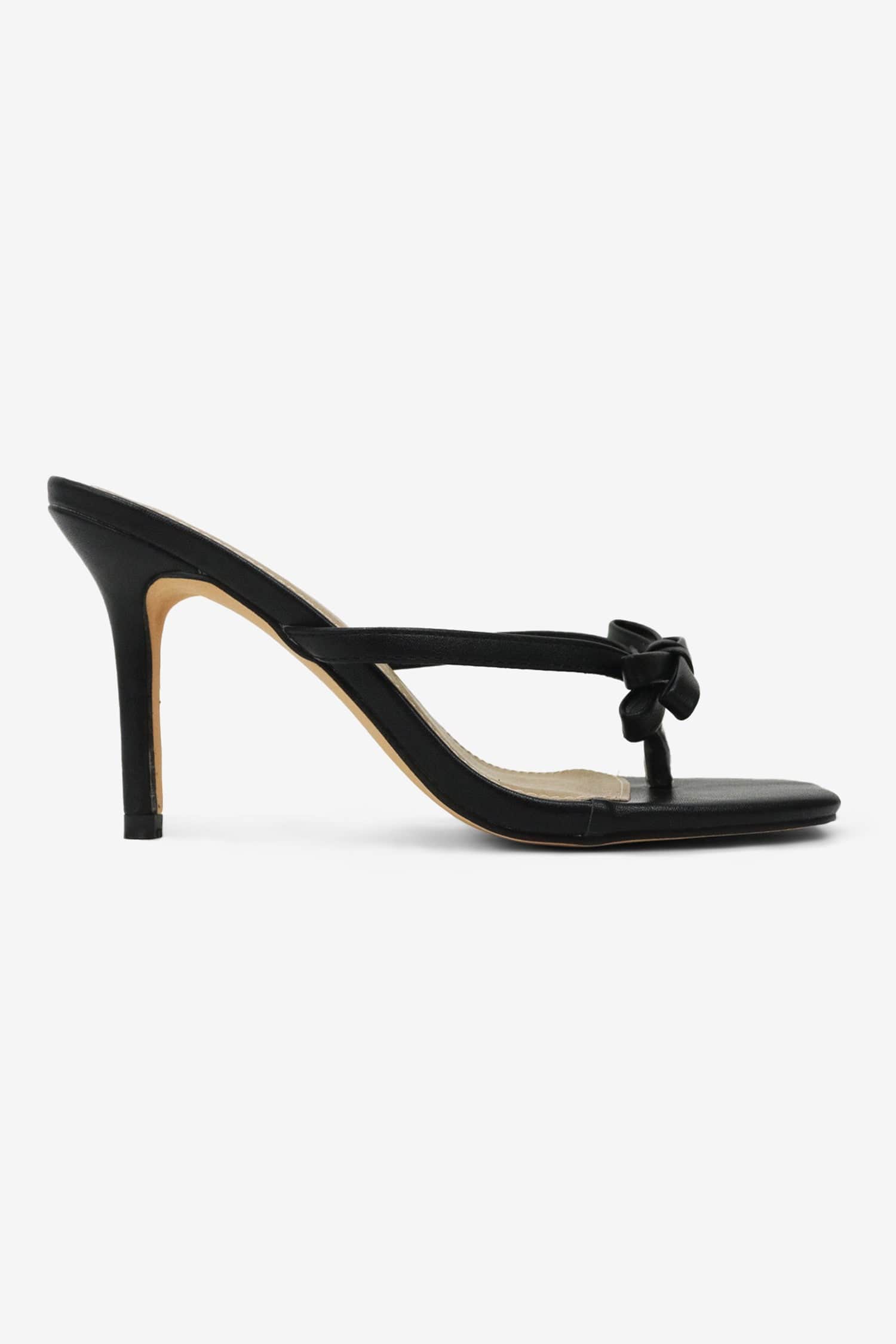 Bow Tie Sandal Heels In Black - Infinity Raine