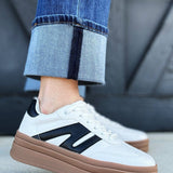 Chunky Platform Low Top Sneakers In White - Infinity Raine