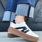 Chunky Platform Low Top Sneakers In White - Infinity Raine