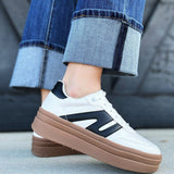 Chunky Platform Low Top Sneakers In White - Infinity Raine