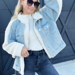 Sherpa Denim Jacket-Denim - Infinity Raine