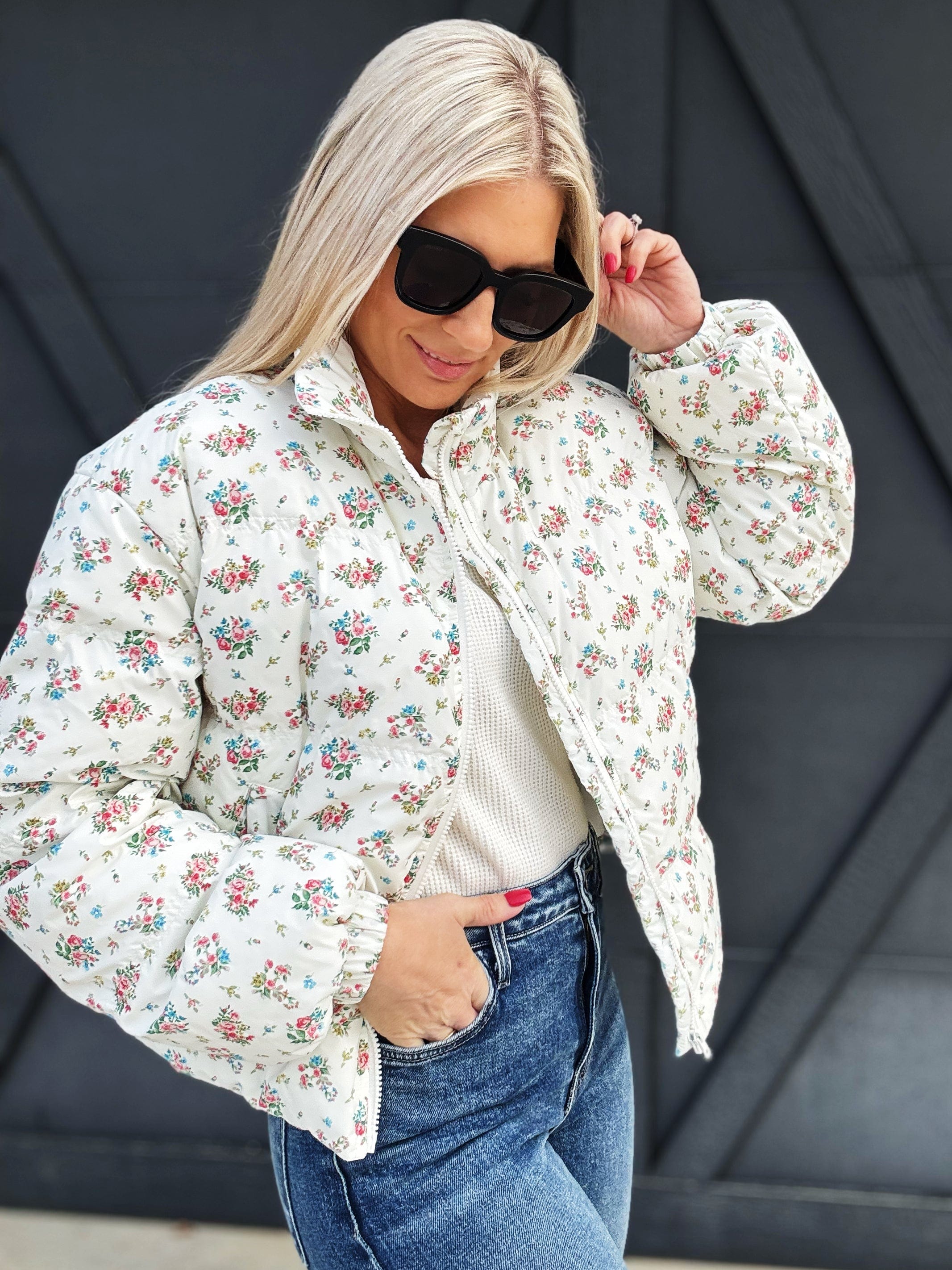 Floral Puff Jacket - Infinity Raine