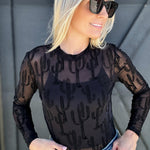 All About Cactus Mesh Top In Black - Infinity Raine