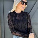 All About Cactus Mesh Top In Black - Infinity Raine