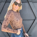 All About Country Mesh Top In Brown - Infinity Raine