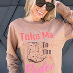 Take Me To The Rodeo Sweatshirt In Brown - Infinity Raine