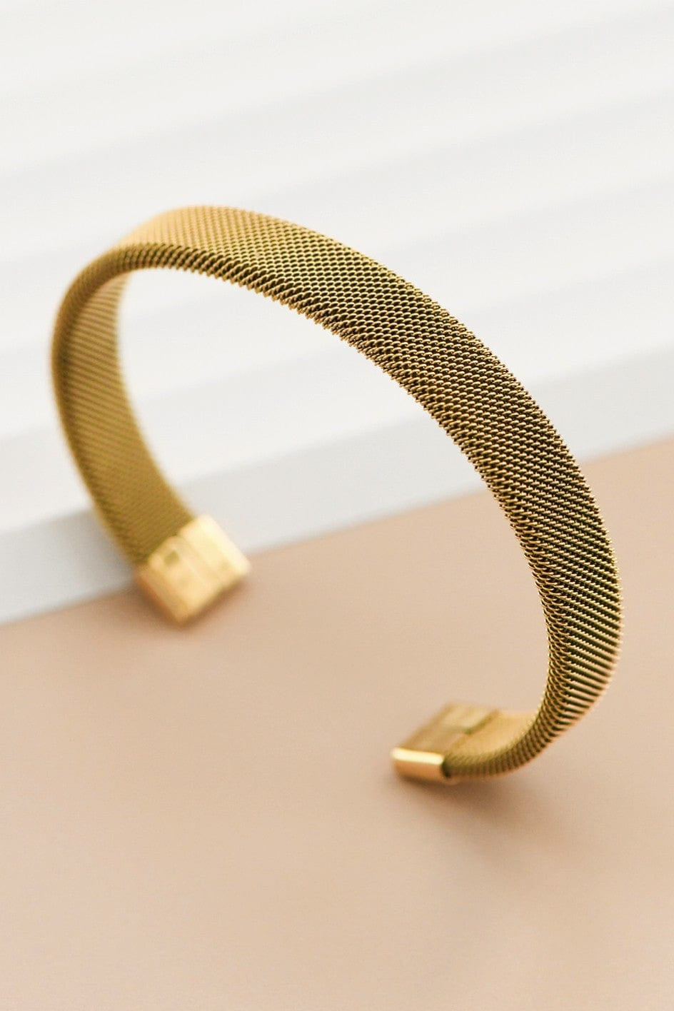 Stainless Steal Cuff Bracelet In Gold - Infinity Raine