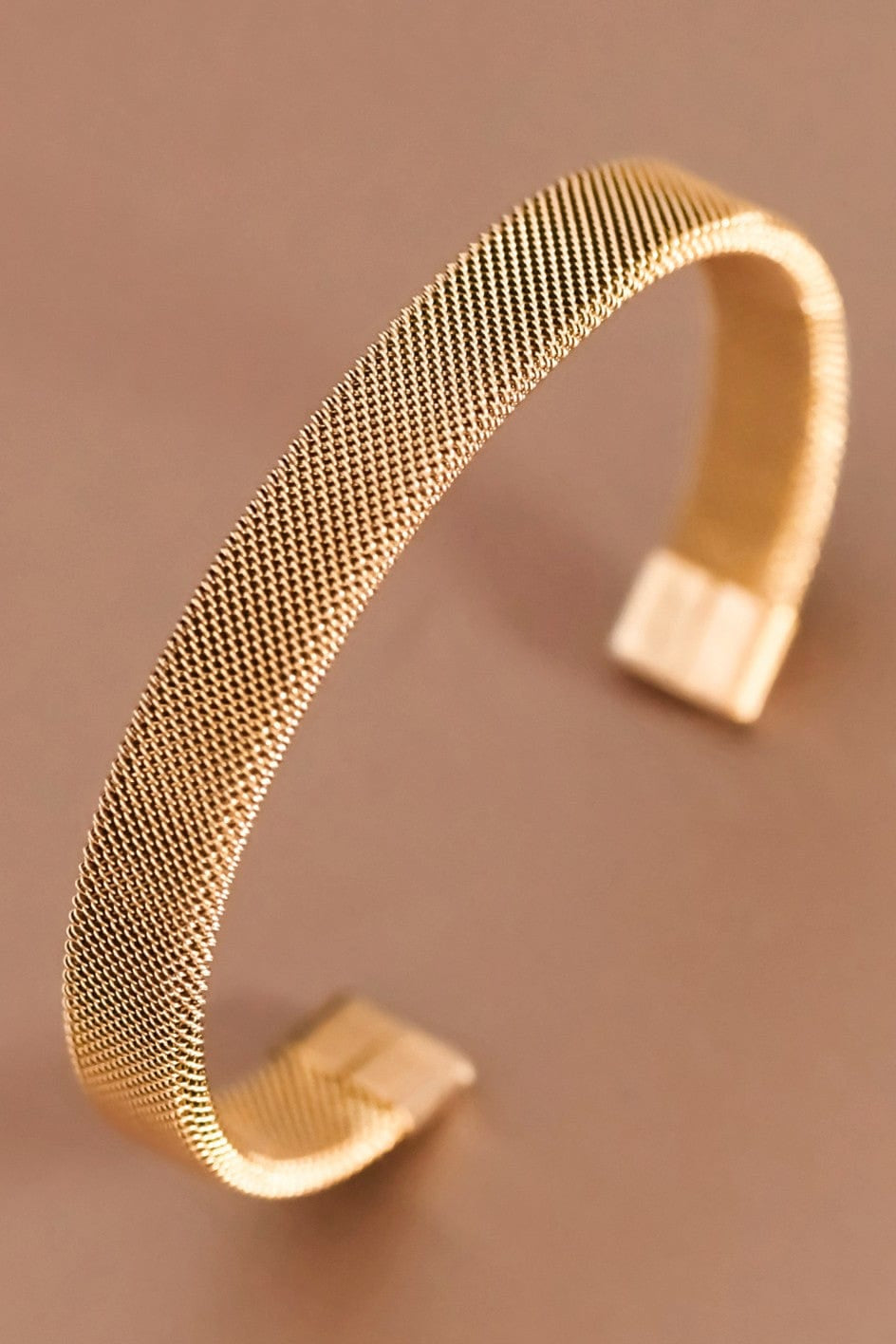 Stainless Steal Cuff Bracelet In Gold - Infinity Raine