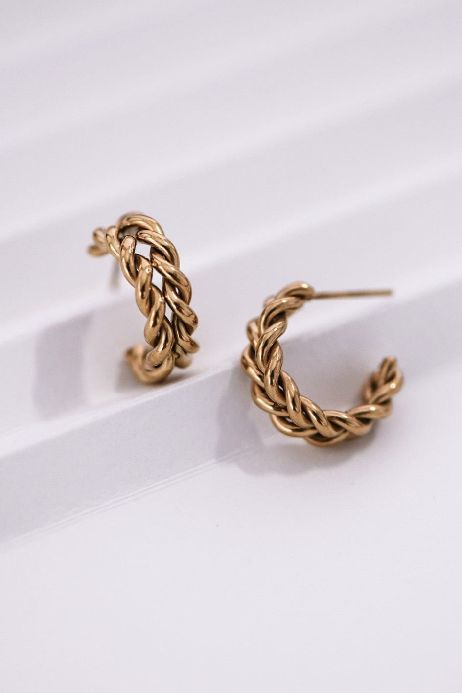 Double Twisted Hoops In Gold - Infinity Raine
