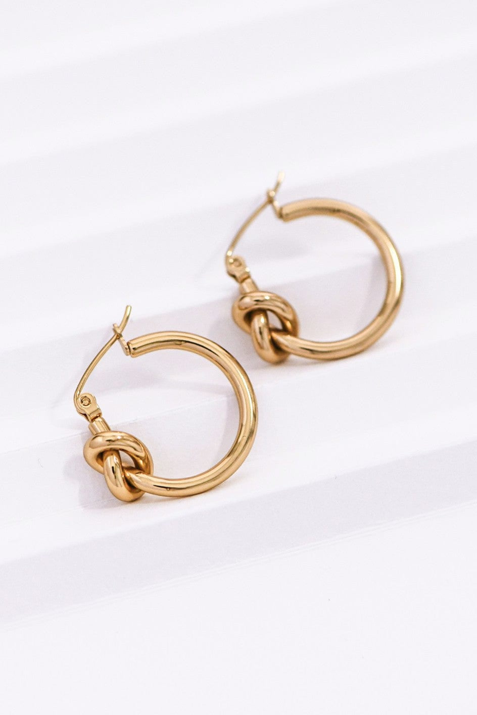 Lovers Knot Hoops In Gold - Infinity Raine