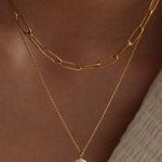 Layered Peal Drop Necklace In Gold - Infinity Raine