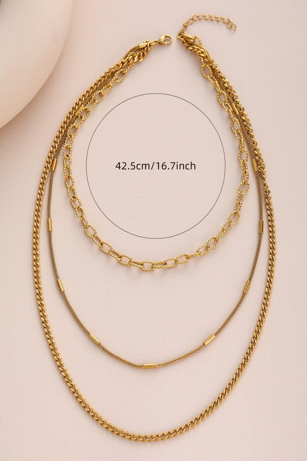 Layered Triple Chain Necklace In Gold - Infinity Raine