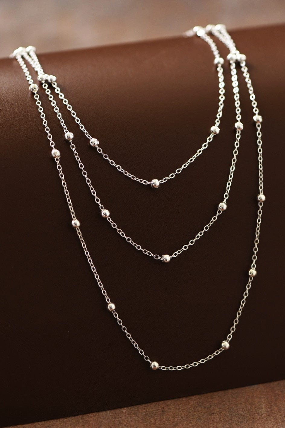 Delicate Triple Layered Necklace In Silver - Infinity Raine