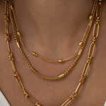 Triple Chain Layered Necklace In Gold - Infinity Raine