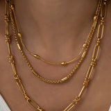 Triple Chain Layered Necklace In Gold - Infinity Raine