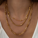 Triple Chain Layered Necklace In Gold - Infinity Raine