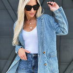 Oversized Denim Blazer - Infinity Raine