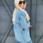 Oversized Denim Blazer - Infinity Raine