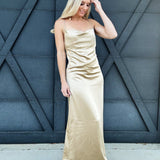 The Fiona Dress In Tan - Infinity Raine