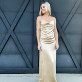 The Fiona Dress In Tan - Infinity Raine