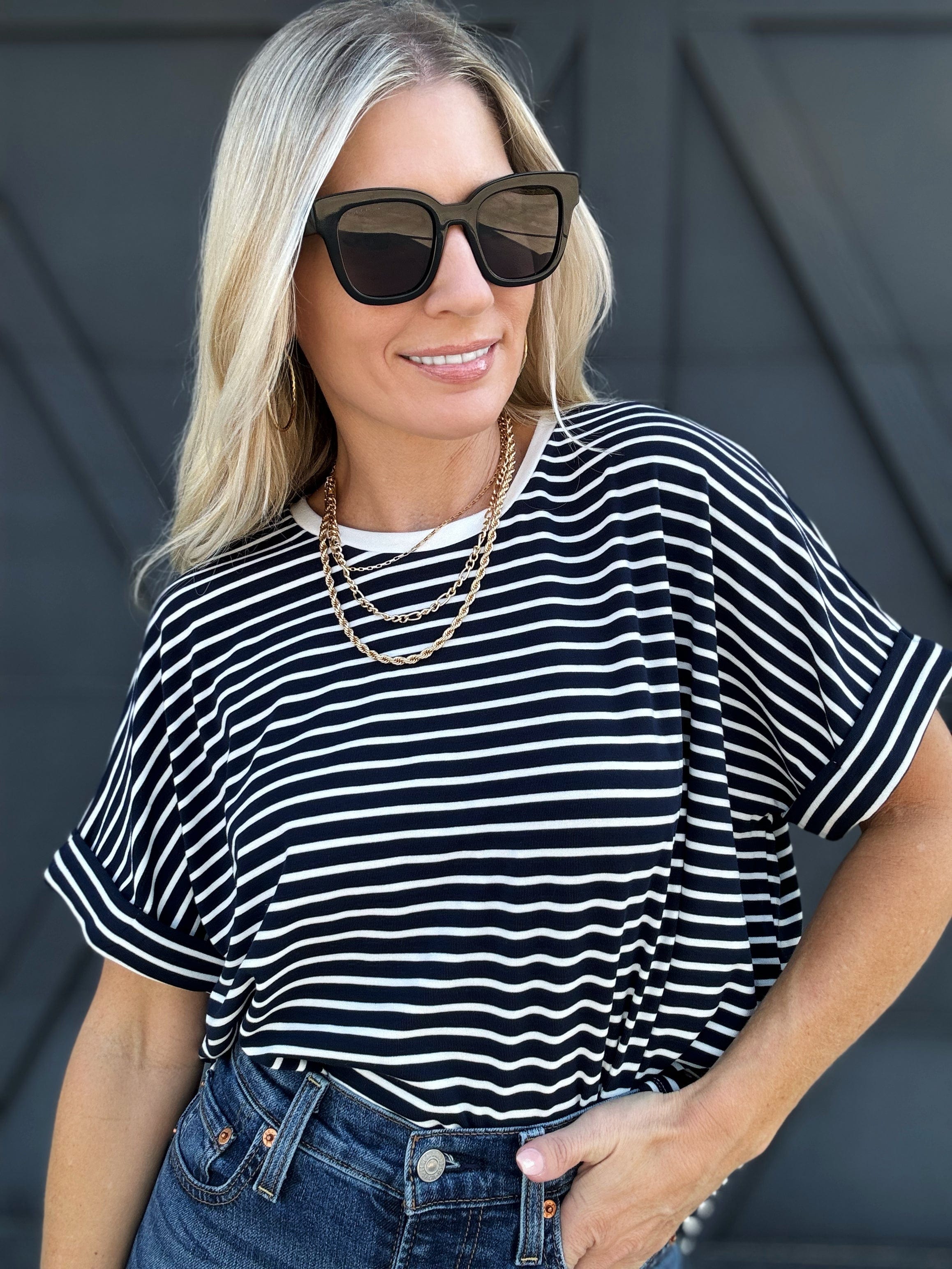 The Ruthie Top In Navy - Infinity Raine