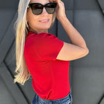 The Clem Sweater Shirt In Red - Infinity Raine