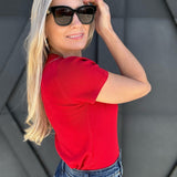 The Clem Sweater Shirt In Red - Infinity Raine