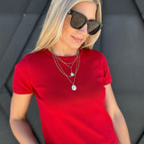 The Clem Sweater Shirt In Red - Infinity Raine