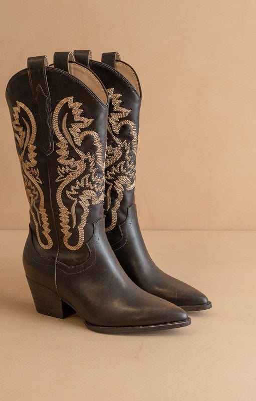 Amaya Classic Western Boots In Coffee - Infinity Raine