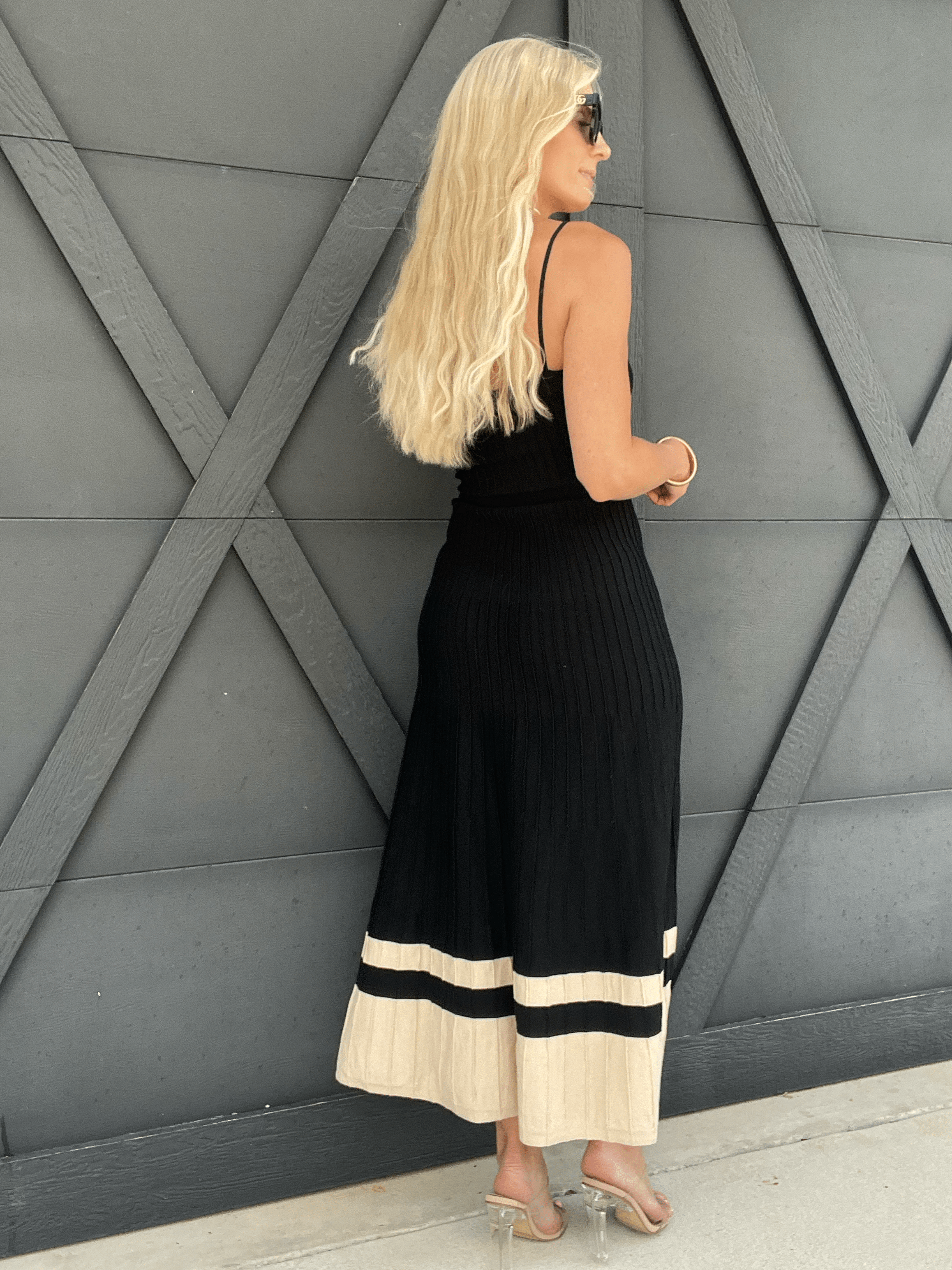 Kenzie Dress In Black Khaki - Infinity Raine