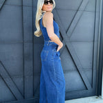 Wide Leg Denim Pants In Dark Wash - Infinity Raine