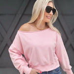 Alina Crop Sweatshirt In Pink - Infinity Raine