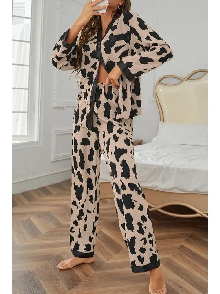 Pajama Pant Set In Cheetah - Infinity Raine