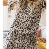 Pajama Short Set In Leopard - Infinity Raine