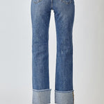 Risen Cuffed Relaxed Jeans In Dark - Infinity Raine