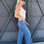 RISEN Bottoms - Pants Risen High Rise Crop Wide Leg Jean In Medium