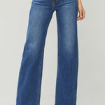 Risen High Rise Straight Jeans In Dark - Infinity Raine