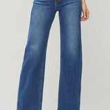 Risen High Rise Straight Jeans In Dark - Infinity Raine