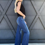 Risen High Rise Straight Jeans In Dark - Infinity Raine