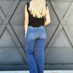 Risen High Rise Straight Jeans In Dark - Infinity Raine