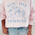 Long Live Cowboys Sweatshirt In Pink - Infinity Raine