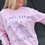 Long Live Cowboys Sweatshirt In Pink - Infinity Raine