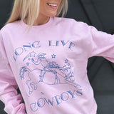 Long Live Cowboys Sweatshirt In Pink - Infinity Raine