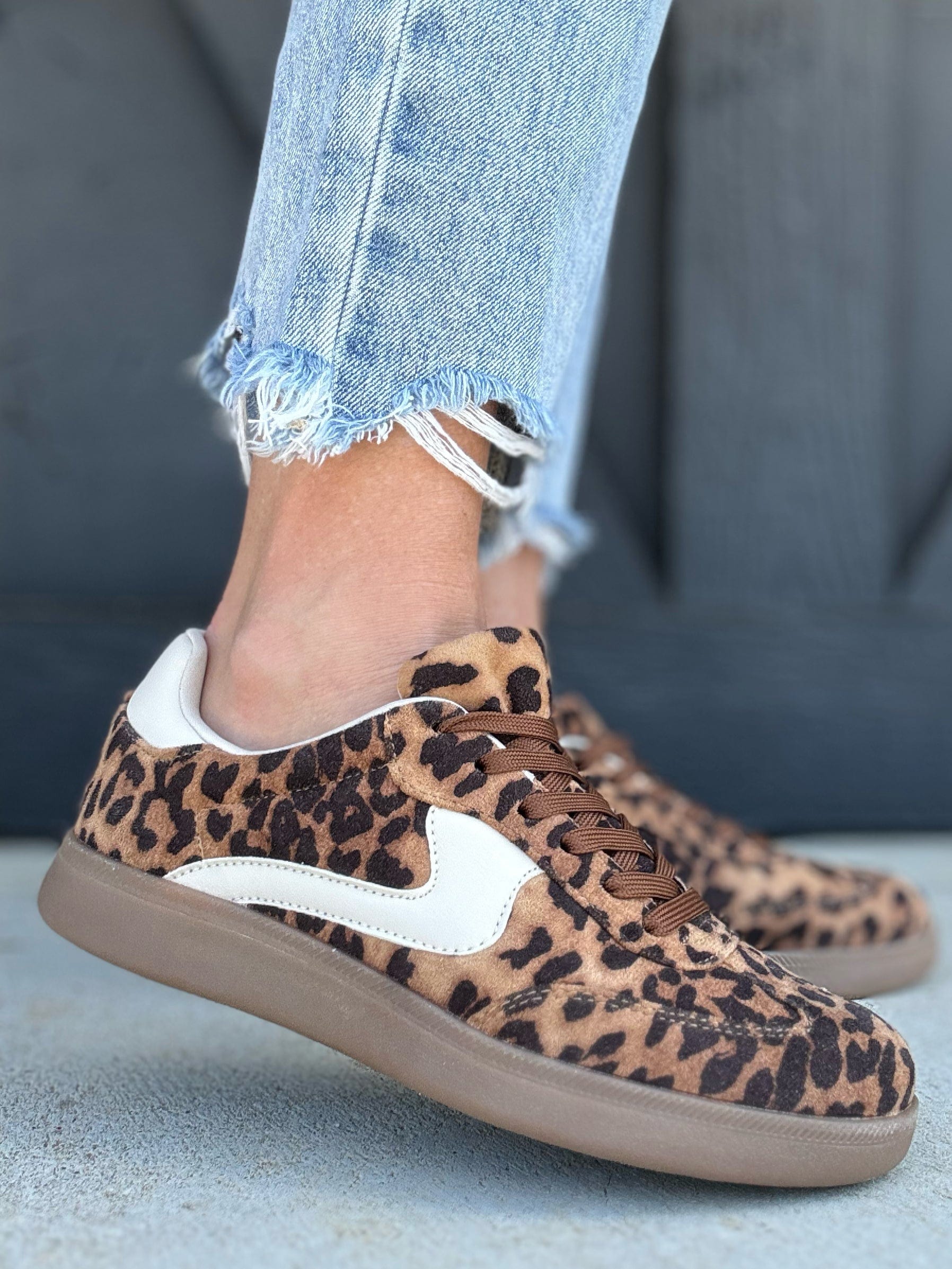 Shoe La La Shoes - Sneakers Leopard Print Gum Sole Sneakers