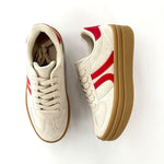 Platform Sneaker In Beige Red - Infinity Raine